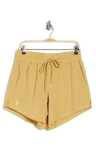 FREE PEOPLE Levitate Drawstring Waist Shorts | Brown Combo | Medium | NWT | $58 - Picture 1 of 3
