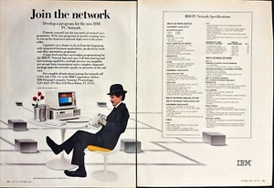 IBM Charlie Chaplin PC Network Vintage 2-Page Print Ad 1984 - Picture 1 of 6