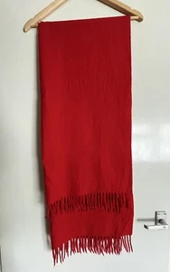 Bright Red Scarf/Shawl With Tassels - Picture 1 of 5
