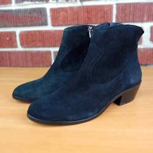 NWOT Sam Edelman 'Peggy' Round Toe Genuine Leather Ankle Booties in Black Suede - Picture 1 of 7