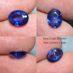 Oval 10x8 MM Royal Ceylon Blue Sapphire Lab Corundum - Picture 1 of 8