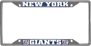 New York Giants Metal License Plate Frame Chrome Tag Cover 6x12 Inch - Picture 1 of 4