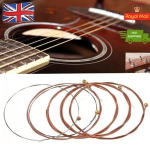 ACOUSTIC GUITAR STRINGS SET OF 6 HIGH QUALITY STRINGS BRONZE WOUND - Picture 1 of 5