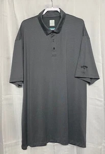 Callaway Men's Golf Polo Moisture Wicking Performance Short Sleeve Large Caviar - Picture 1 of 7