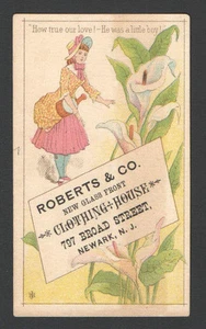 Advertising Trade Card HowTrue Our Love Roberts & Co. Clothing House Newark N.J. - Picture 1 of 3
