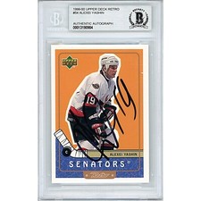 Alexei Yashin Senators Signed '99-00 Upper Deck Card Beckett Authentic Auto Slab