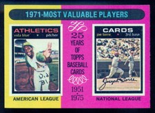 1975 TOPPS BASEBALL #209 1971 MVP Vida Blue Joe Torre NM-MINT Cardinals A's Card