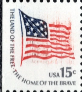 US 1598a (1975) 15c-NH-Booklet Panel de 8 = EFO: ERROR: ¡¡Bandera en llamas!! WOW!! - Imagen 1 de 4