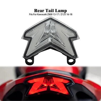 Luz traseira freio sinais de seta LED transparente compatível com KAWASAKI Z800 2013-17 Z125 - Imagem 1 de 4