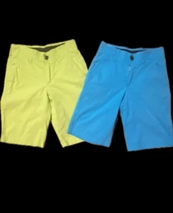 ARIZONA JEANS~SZ 10 BOYS LOT OF 2 BOYS CHINO SHORTS~1 LIGHT BLUE & 1 LIGHT GREEN - Picture 1 of 12