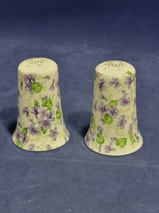 Vintage Lefton China handbemalt lila violett Salz und Pfefferstreuer 665V - Bild 1 von 8