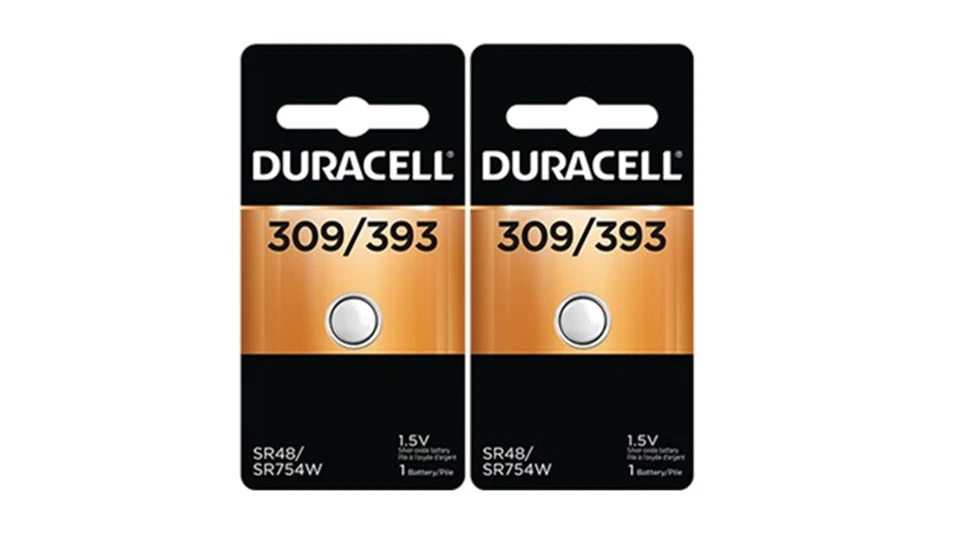 2 baterías de óxido de plata Duracell 309/393 (G5, SR48, G5A, SR754, SR754W, LR750) Foto 1 de 1