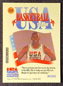 Tarjeta de baloncesto Michael Jordan 1992 Olímpico de EE. UU. Dream Team para hombre Skybox #534 - Imagen 1 de 2