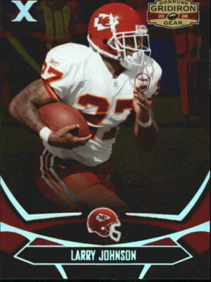 2008 Donruss Gridiron Gear Silver Holofoil X's #50 Larry Johnson Card /250   - Image 1 of 2