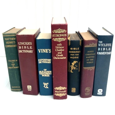 LOT OF 7 Vintage Christian Religious Books Hardcover Pastors Office Bookshelf - Image 1 of 4