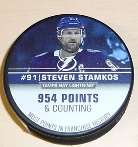 Tampa Bay Lightning Steven Stamkos Limited Edition 954 Points Leader Puck - Picture 1 of 4