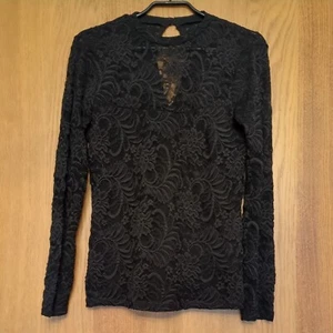 Lovely Abercrombie and Fitch stretch black Lace Top Size M evening /party - Picture 1 of 7