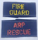Pair Of Reproduction WW2 Fire Guard & Air Raid Precaution Rescue Armbands