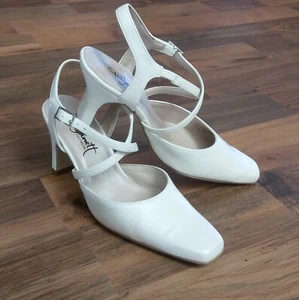 Brautschuhe, Pumps, Hochzeit, Gr. 37 Slingpumps, Schuhe, Vintage, Pia Janett - Bild 1 von 5