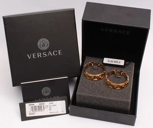 Pendientes de aro de metal Versace Medusa Creek estampado tono dorado - 3J000 - en caja - Imagen 1 de 8