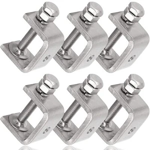 Stainless Steel C Clamps Mini 1 Inch for Mounting, Heavy Duty Metal U Clamps6pcs - Picture 1 of 8