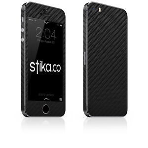 Black Carbon Fibre Full Body 3D vinyl Skin Sticker for Apple iPhone 5, 5S, SE