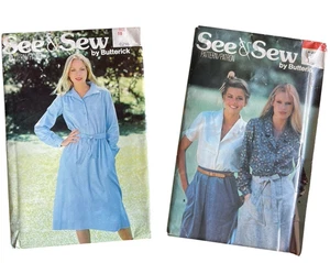 Lot of 2 Sew & Sew Patterns 6398 Blouse 6218 Dress Size 10 Sewing by Butterick - Picture 1 of 11