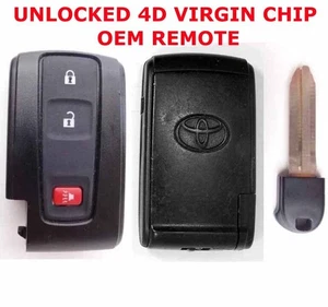 TOYOTA PRIUS KEYLESS REMOTE OEM 2004 2009 FOB Black Logo New Uncut Key M0ZB21TG - Picture 1 of 5