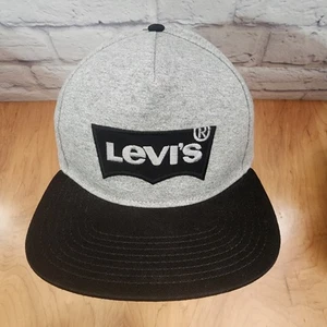 Levis Batwing Logo Snapback Hat Baseball Cap Gray/ Black - Picture 1 of 7