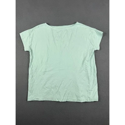 J Jill Luxe Supima Easy Tee Short Sleeve T Shirt Solid Blue Size Small - Image 1 of 4