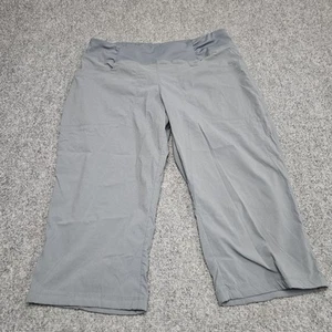 Mountain Hardwear Cropped Capri Pants Large Gray Coastal Grandma Tech Shorts - Picture 1 of 6