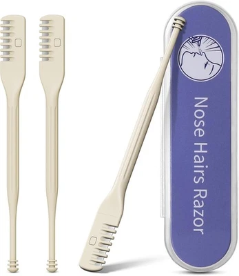 Manual Nose Hair Trimmer Rotating Nasal Hair Razor Cutter Pack of 3 - Imagem 1 de 4