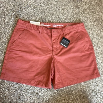 Pantalones Cortos Eddie Bauer Rojo 14 Para Mujer Willit Elastizados Leyenda Lavado Corto 5" Entrepierna NUEVO Foto 1 de 4