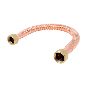 Manguera de calentador de agua de cobre duradera, flexible universal 3/4 FIP x 3/4 FIP x 18 pulgadas - Imagen 1 de 8