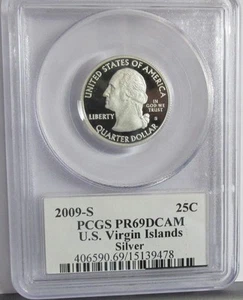 2009 S DC & US TERRITORIES SILVER QUARTER SET PCGS PROOF 69 DEEP CAMEO 6 COINS - Picture 1 of 6