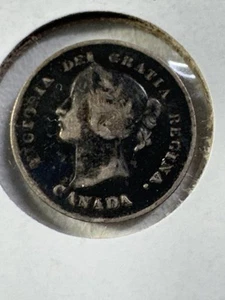 1897 Canada 5 Cents Small Silver Coin - Picture 1 of 8