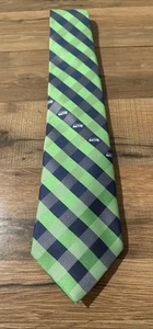 NFL Philadelphia Eagles Tie Plaid Minimalist Logo  Green Blue - Picture 1 of 7