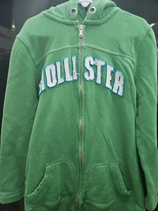 Hollister Vintage Green surf Full Zip hoodie Size Small Womens Girls Y2K - Picture 1 of 6