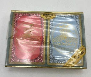 Vtg 1958 Congress Playing Cards 2 Deck Ruth McCulloch New Never Used - Picture 1 of 5