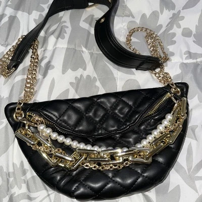 3AM Black Vegan Leather BumBag Or Shoulder Bag - Image 1 of 4