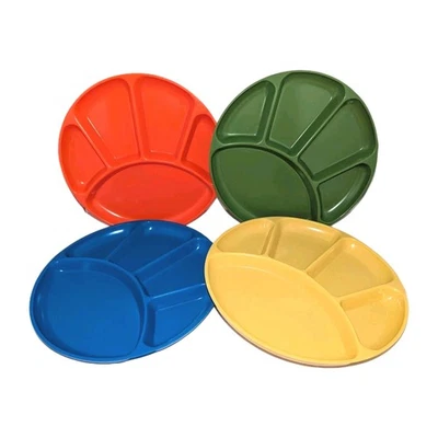 Juego de 4 platos de melamina de colección divididos aperitivos sushi MCM JAPÓN naranja azul verde amarillo Foto 1 de 4