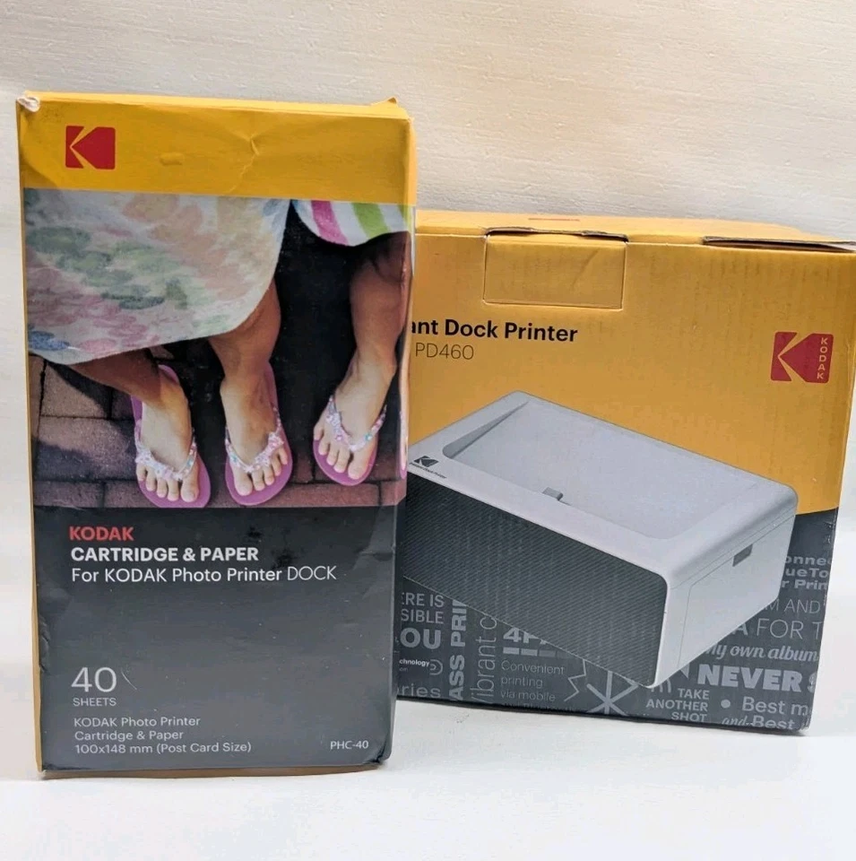 Kodak Instant Dock Printer PD460 FACTORY SEALED Bundle W/ Cartridge And  Paper  - Image 1 of 4