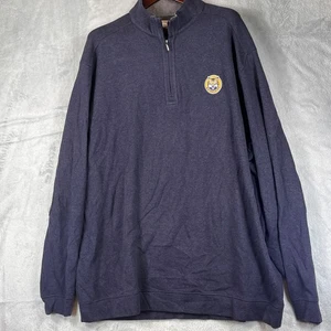 Cutter & Buck Mens XXXL Long 1/4 Zip Sweatshirt Quinnipiac Navy Cotton - Picture 1 of 10