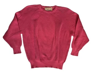 Maglione maglia vintage Alan Paine 42” donna medio rosa caldo cotone Inghilterra  - Foto 1 di 9