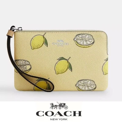 NWT 🍋Coach Corner Zip Wristlet With Lemon Print - Image 1 of 4