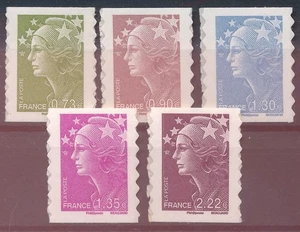 Briefmarke Frankreich selbstklebend 286/290 ** Marianne de Lamouche - Bild 1 von 1