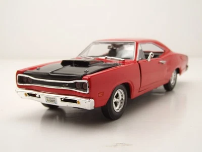 Dodge Coronet Eccellente Bee 1969 Rosso Modellino Auto 1:24 MotorMax - Immagine 1 di 4