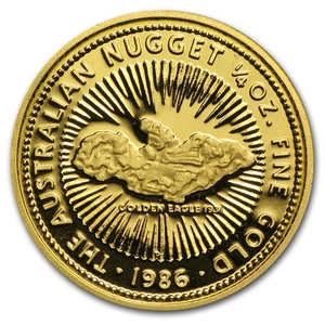 1986 Australia 1/4 oz Proof Gold Nugget - Picture 1 of 2