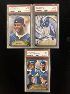 3 Karten Lot 1995 PINNACLE KEN GRIFFEY JR PSA 9 Mint Swing Men Checkliste & mehr - Bild 1 von 1