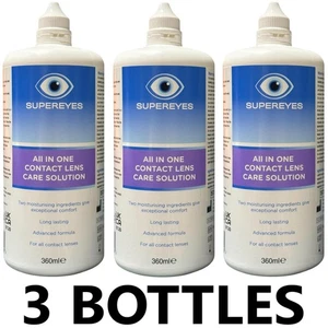 3x Kontaktlinsen All-in-One Lösung 360ml Soft & Silikon Linsen reinigen + spülen - Bild 1 von 24